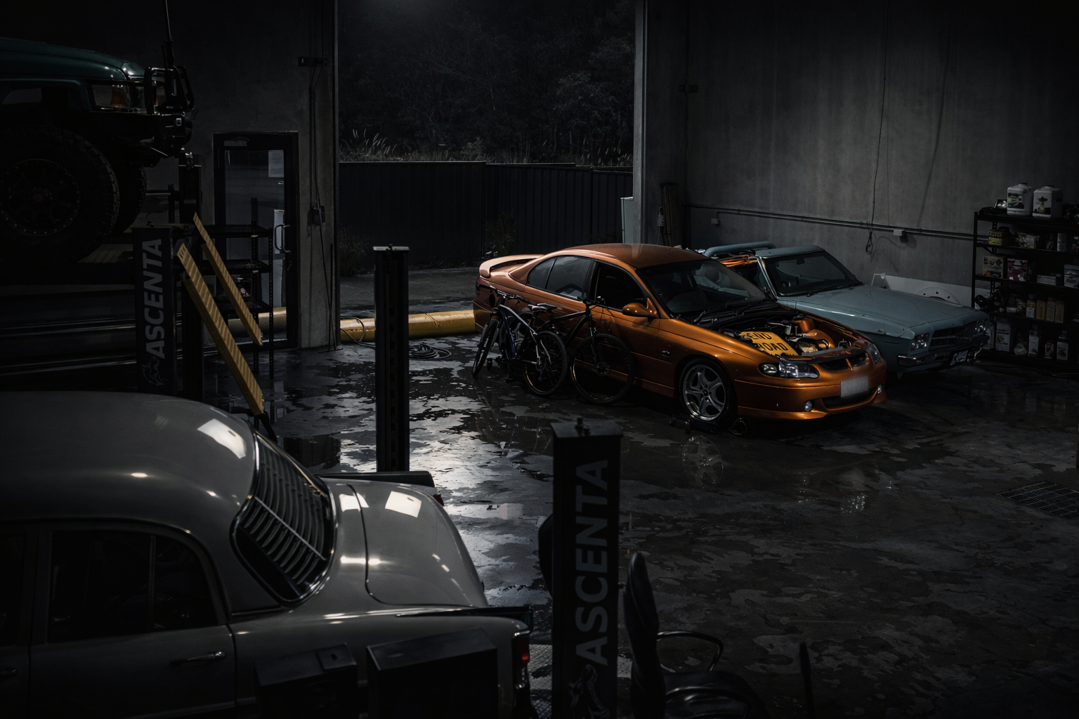 Rumble Exhaust — engine bay detail